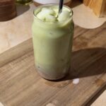 blueberry iced matcha latte
