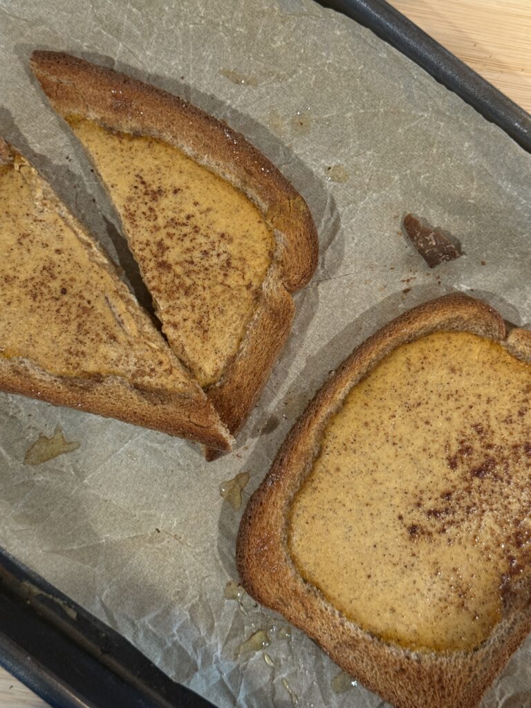 air fryer pumpkin custard toast